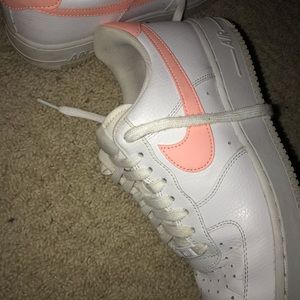 Size 9 white and pink Air Force 1’s